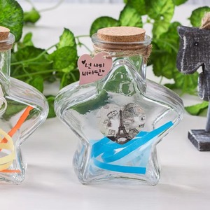 ขวดแก้วรูปดาวพร้อมฝาไม้ก๊อกสำหรับใส่ดาวกระดาษพับ ขวดพร้อมจุกไม้ - Product Image 5