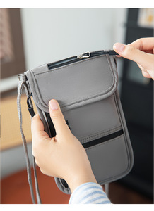 Organisateur de passeport multifonctionnel avec cordon, porte-passeport portable, étui pour billets d'avion et cartes, sac de téléphone unisexe à porter autour du cou ou en bandoulière - Product Image 6