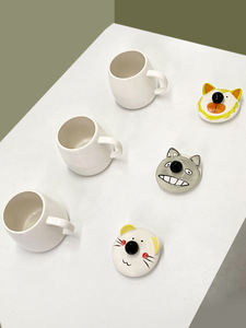 SYL <span class=keywords><strong>Tasse</strong></span> en céramique <span class=keywords><strong>Totoro</strong></span> avec couvercle distribuée en porcelaine pour couple de lait <span class=keywords><strong>Tasse</strong></span> pour cadeaux - Product Image 6