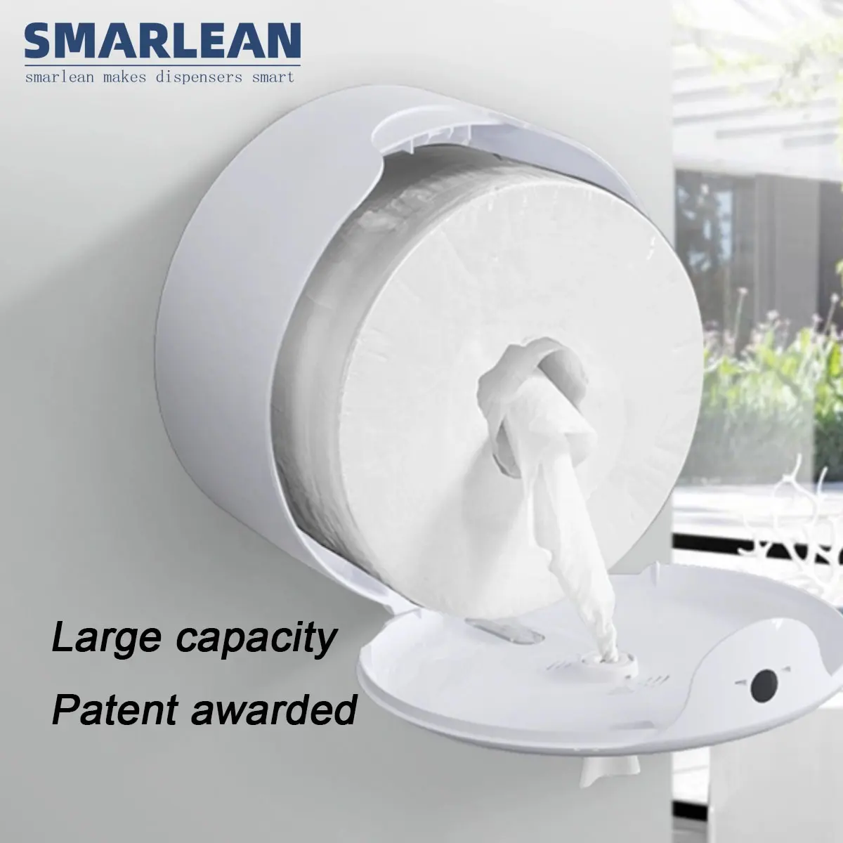 Smarlean G5 Central Puxar Montagem na Parede Plástico Único Abs Parede Toliet Tecido Rolo Jumbo Papel Toalha de Toalha Dispensador de Bloqueio