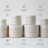 Pot en plastique biodégradable en paille de blé 200g, fabrication OEM, écologique, moulage par injection, conteneur pour crème, emballage cosmétique, faible MOQ
