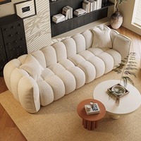 Canapé sectionnel vintage français trois places en flanelle, personnalisable, avec rembourrage en éponge, pour salon