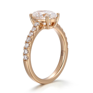 <span class=keywords><strong>Bague</strong></span> de <span class=keywords><strong>fiançailles</strong></span> en <span class=keywords><strong>or</strong></span> massif 14k 18k avec diamant de laboratoire cultivé pour homme et femme, certifiée IGI Gia, 2ct 3ct VVS, bijoux en diamant de laboratoire sur mesure - Product Image 2