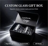 Scatola Regalo Personalizzata con Logo per Set di Tazze da Caffè Magnetiche, Scatola in Cartone Rigido Nero per Bottiglie di Whisky e Vino Rosso con Inserto