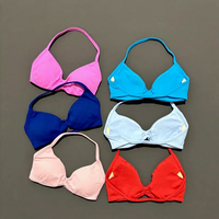 Soutien-gorge de sport sans couture pour femme, col halter, antichoc, push-up, pour yoga, entraînement, fitness, gym, athlétisme
