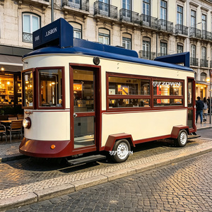 Chariot alimentaire multifonctionnel commercial, équipement de cuisine entièrement installé, remorque de concession mobile pour la vente de rue en extérieur - Product Image 1