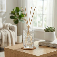 Diffuseur de parfum à bâtonnets en rotin épais au design polygonal 2026, senteur florale, pour décoration intérieure - Meilleures ventes