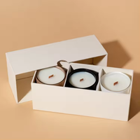 Boîte cadeau personnalisée bougie bougies biodégradables avec boîte crème de soja bio personnaliser boîte à bougie de cire de fleur en gros