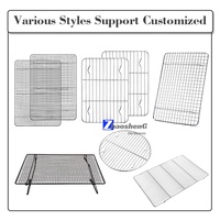 Grille de refroidissement en acier inoxydable GN Pan Wire pour pizza, biscuits, gâteaux, boulangerie, grille de refroidissement pour four, grille de cuisson