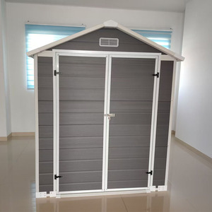 โรงเก็บของในสวน ZJIM ขนาด 6x6 ฟุต หลังคาทรงจั่ว บ้านเก็บอุปกรณ์กลางแจ้ง พร้อมประตูคู่ - Product Image 1