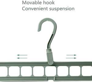 Porte-vêtements pliable mural en plastique à 9 trous pour rangement de placard et organisation de garde-robe - Product Image 5