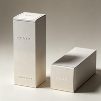 Boîte d'emballage de luxe personnalisée avec logo pour crème visage et sérum de soin, écologique, estampage à chaud argenté, petit MOQ, boîte en carton à rabat