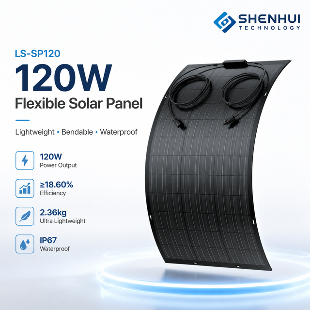 120W Flexible Solar Panel for RV Campervan Boat ETFE Lightweight Monocrystalline Marine PV Module OEM