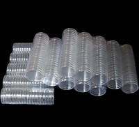 Capsule de protection ronde transparente pour pièces de monnaie en plastique de 20 mm et 20,5 mm