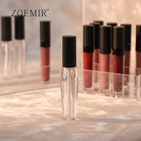 Tube de brillant à lèvres de 8 ml avec pinceau, conteneur vide pour teinte à lèvres, tube transparent en cristal pour rouge à lèvres liquide, fabricant de tubes en plastique pour brillant à lèvres