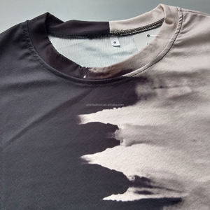 Custom Two Tone <strong>T</strong> <strong>Shirt</strong> for Summer Color Block Tie-dye Tee Streetwear Hip Hop - Product Image 4