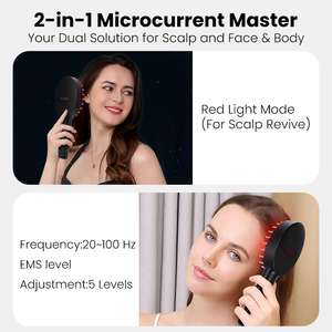 Peine Eléctrico Profesional para el Crecimiento del Cabello con Microcorriente EMS, Luz Roja y Azul, Masajeador de Cuero Cabelludo y Aplicador de Líquido para la Regeneración Capilar - Product Image 4