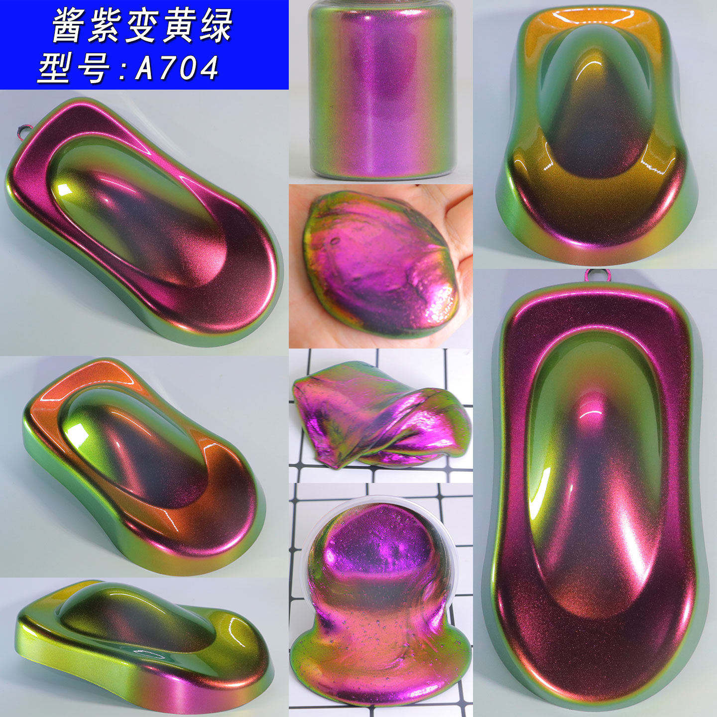 A704 turns purple to yellow-green