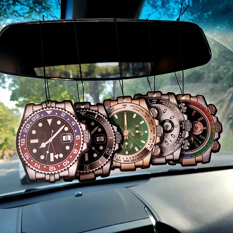 OEM นาฬิกาข้อมือตกแต่งรถแบบกำหนดเอง,อุปกรณ์ตกแต่งรถยนต์สีดำผีขายส่งเครื่องฟอกอากาศ