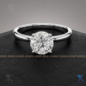 แหวนเพชรทรงกลมเจียระไนแบบบริลเลียนต์ ทองคำแท้ 14K สำหรับผู้หญิง คลาสสิก ได้รับการรับรองจาก IGI เพชรเพาะเลี้ยงในห้องปฏิบัติการ เหมาะสำหรับเป็นของขวัญวันครบรอบและวันแต่งงาน - Product Image 3