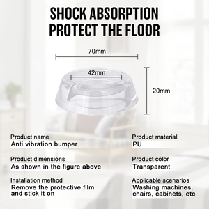 Juego de 4 Almohadillas de Goma Antideslizantes y Antivibraciones para Lavadoras y Secadoras - Resistentes para Muebles - Product Image 2
