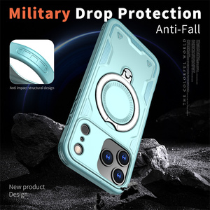 Étui de téléphone 2-en-1 anti-chute avec support magnétique rotatif à 360° en métal et chargement sans fil pour <span class=keywords><strong>iPhone</strong></span> 11 12 13 14 15 16 17 - Product Image 2