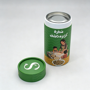 Envase <span class=keywords><strong>de</strong></span> Cartón Redondo Biodegradable con Logotipo Personalizado, Apto <span class=keywords><strong>para</strong></span> Alimentos, <span class=keywords><strong>para</strong></span> Snacks, Té, Café, Granos, <span class=keywords><strong>Cereales</strong></span>, con Tapa Metálica - Product Image 2
