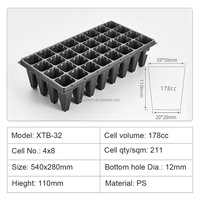 Pas cher Noir PS Plastique 32 50 72 128 Cellule Profonde Grand Trou Foresterie Ute Pépinière Semis Arbre Semences Plateaux