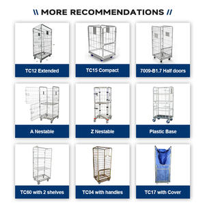 TER Supermarkt Logistiek Transport Opvouwbare Stalen Rolcontainer 500kg Laadvermogen Draadgaas Karretje Goederenopslag Materiaal - Product Image 4