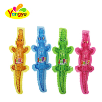 Bonbons gélifiés en forme de crocodile certifiés halal, saveur fruitée, boîte transparente, collation pour enfants