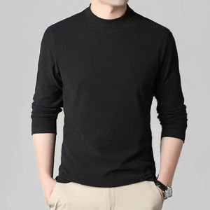 T-shirt à manches longues en jersey double face uni pour homme, personnalisé OEM, automne et hiver, 180 grammes, vierge, 100% polyester, chaud - Product Image 3