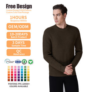 Suéter de Lana Merino Pura para Hombre, Cuello Redondo, Informal, de Invierno, con Logotipo Personalizado, Fabricante de Prendas de Punto - Product Image 2