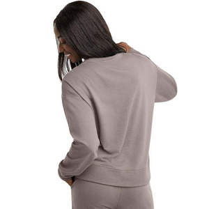 Sudadera de mujer La mayoría de las ventas de algodón en blanco y sudadera de talla grande Sudadera de mujer personalizada de gran tamaño lisa - Product Image 5