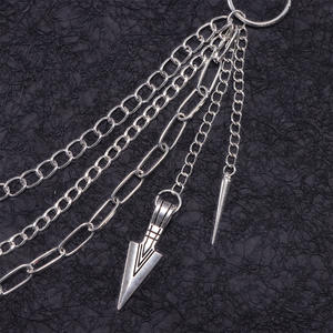 Cadena de cintura de múltiples capas estilo Hip Hop Punk Metal con colgante de flecha para hombres y mujeres, accesorio de moda para pantalones. - Product Image 3