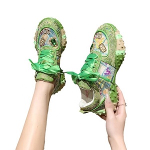 <span class=keywords><strong>รอง</strong></span>เท้าผ้าใบแฟชั่นสไตล์ยุโรปปี 2025 สำหรับคุณพ่อคนเดียว ผู้หญิง รุ่นใหม่ ฤดูร้อน ระบายอากาศได้ดี สวมใส่สบาย เหมาะสำหรับวิ่ง มีเชือกผูก ประดับด้วยคริสตัล - Product Image 5