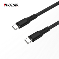 Câble de charge rapide USB 3.0 Type-C PD double port 3A personnalisable 1m 60W WISESIR pour iPhone 15/16/17, ordinateur et écouteurs