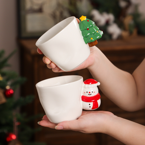 Taza de Cerámica con Diseño de Muñeco de Nieve y Árbol de Navidad, con Bandeja, Regalo de Alta Calidad para Niñas - Product Image 4