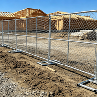Clôture temporaire américaine en fil de fer galvanisé et thermolaqué de 1,8 à 5,0 mm, résistante à la décomposition, imperméable, argent/noir, pour entrepôt et logistique