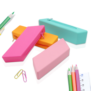 Étui à crayons en silicone personnalisé grande capacité pour l'école, impression personnalisée en gros pour enfants, sacs à crayons scolaires, pochette à crayons zippée, vente en gros - Product Image 1