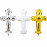 Ballon en Mylar en forme de croix religieuse or, argent, blanc, pour Pâques, baptême, communion, décoration de fête religieuse – Fournisseur d'usine