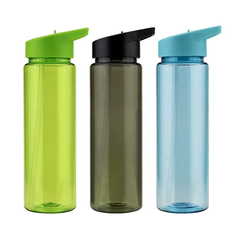700ml eco friendly equipado virar palha esportes de plástico garrafa de água potável botella de agua con popote rosa reutilizable