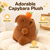 Porte-clés en peluche Capybara mignon, animal souple qui fait des bulles, pour clé de voiture, breloque de sac à dos, cadeau de rentrée scolaire