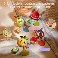 Tumama enfants 2025 mignon 4 paquets fruits en peluche hochets ensemble jouets contraste élevé bébé doux sensoriel poussette suspendu jouet pour berceau Mobile
