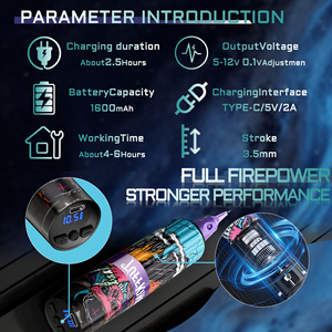 Máquina de Tatuaje Permanente Tuffking Tipo Pluma con Carga Tipo C, Motor de Alta Potencia y Carcasa de PMMA - Product Image 3