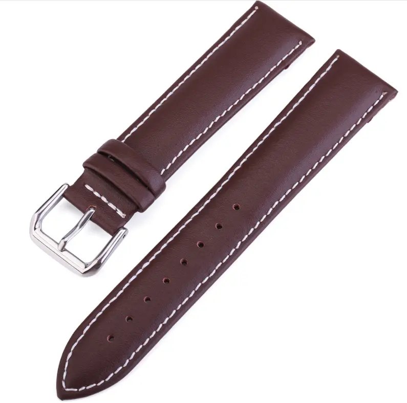 with pin buckle OEM Stock 10mm to 24mm Genuine Cow Leather Watch Strap