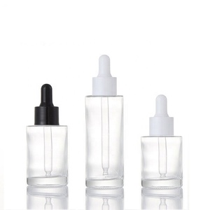 Flacon en verre transparent pour huile essentielle, cylindrique à épaule plate, 120 ml (<span class=keywords><strong>4</strong></span> oz), flacon compte-gouttes en verre transparent de luxe, 30 ml - Product Image 2