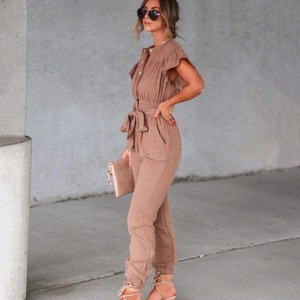 Nuevo Mono de Algodón Estilo Casual para Mujer, Mono con Mangas con Volantes y Botones - Product Image 6