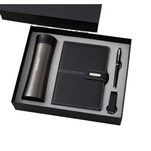 Elegante Combo Ejecutivo con Libreta de Cuero, Vaso de Acero Inoxidable y Pluma Estilográfica en Empaque de Regalo de Lujo - Product Image 1