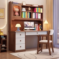 Escritorio Infantil Ergonómico y Duradero de Madera Maciza con Estantería Integrada y Superficie de Escritura Ajustable para Oficina en Casa