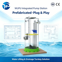 Station de pompage souterraine intégrée entièrement automatique WP pour usage industriel, en PRV préfabriqué, pour le traitement des eaux usées, avec moteur à engrenages haute performance